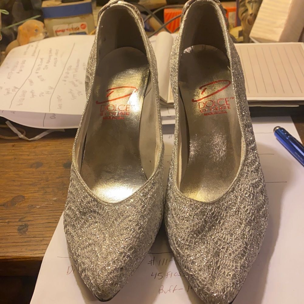 Dolce by Pierre silver heels sz. 8.5